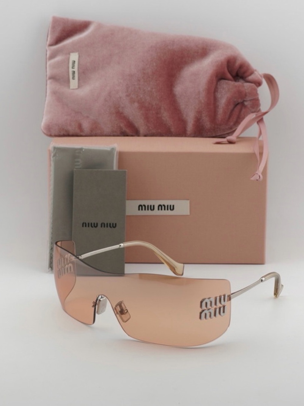 New Miu Miu MUB53S 1BC80Y Orange Mirror Sunglasses Authentic